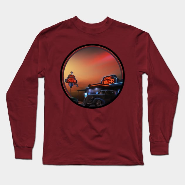 UFO Roswell Atomic Diner 1947 Long Sleeve T-Shirt by mlbgfx